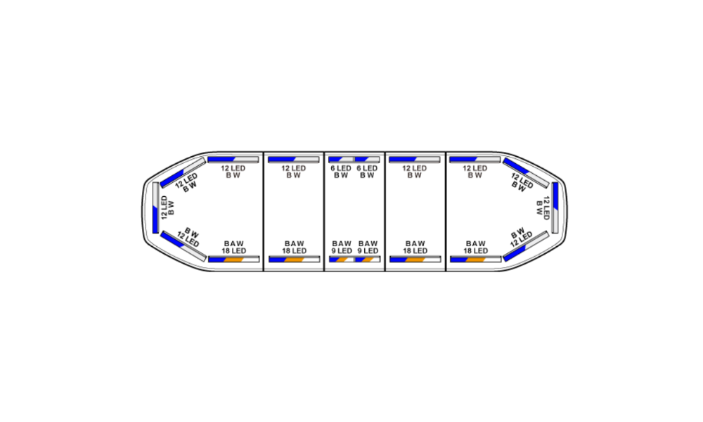 Raiden LED lichtbalk | 122 cm | full option | blauw/wit