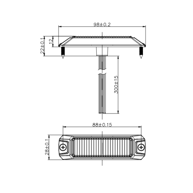 LED Flitser Brightics | 4 LEDs | 12-24V | oranje
