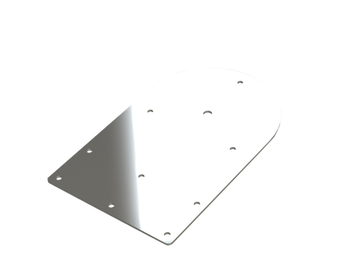 [90-1] Steunplaat vlak | 3mm inox | voor zwaailamp