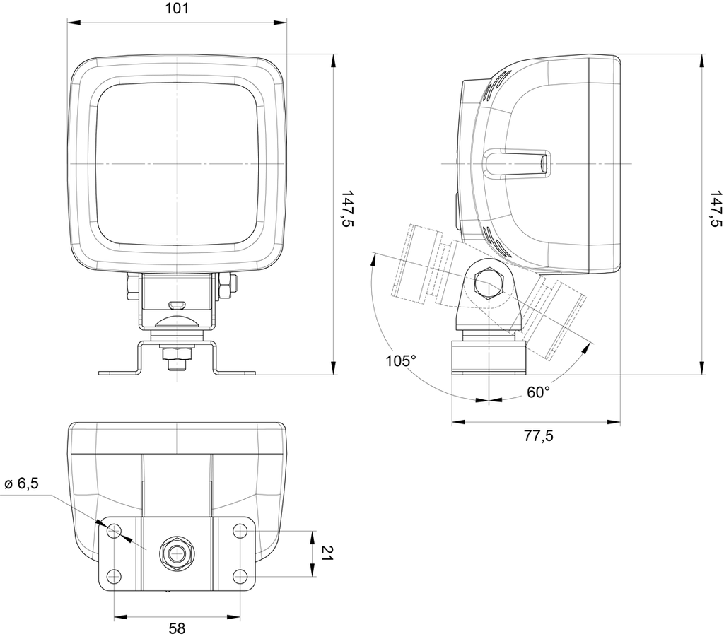 led-achteruitrijlkristal-vierkant-tta