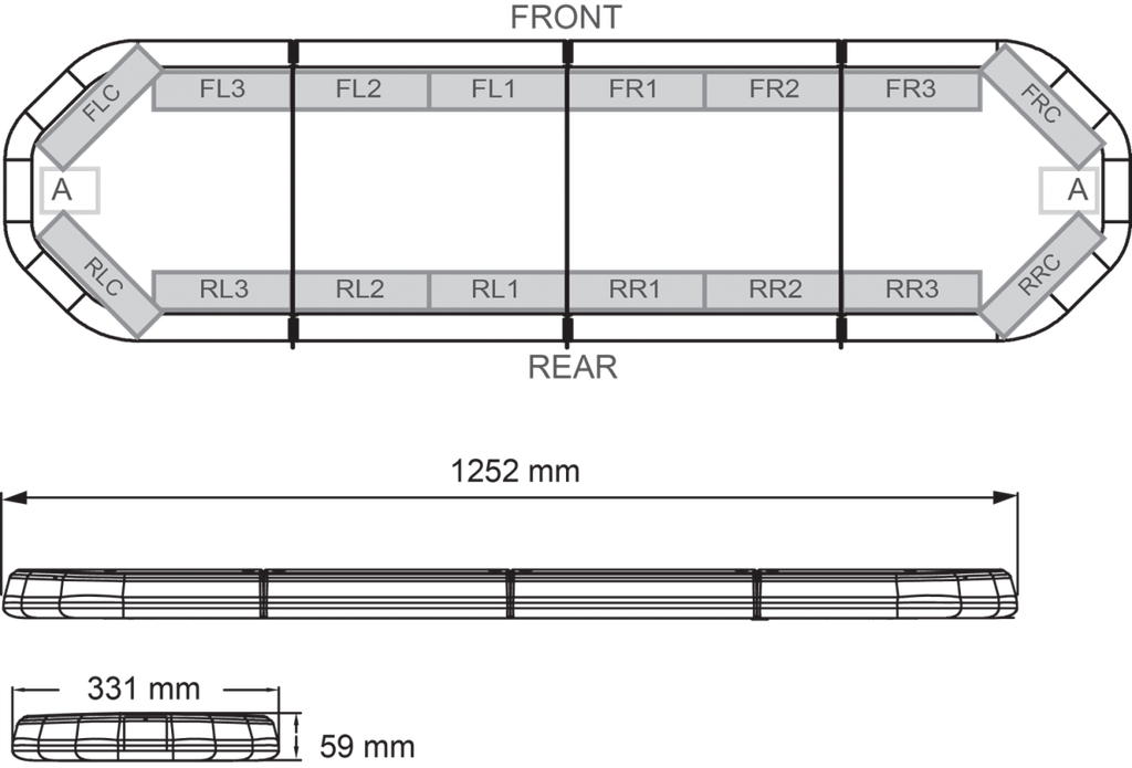 led-lichtbalkleg12v125cmblue-tta