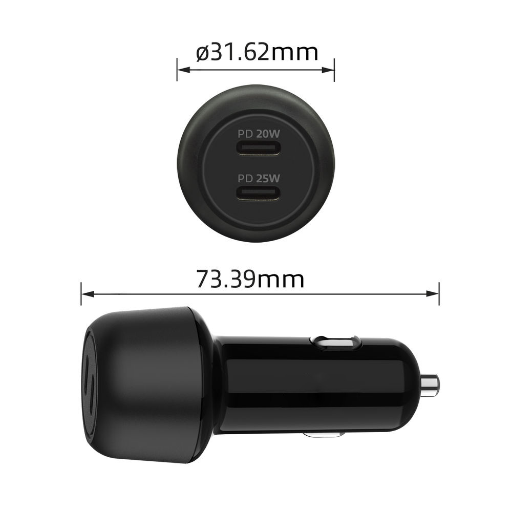 USBC+C CONTACT-12/24V-45WATT SNELLADEN