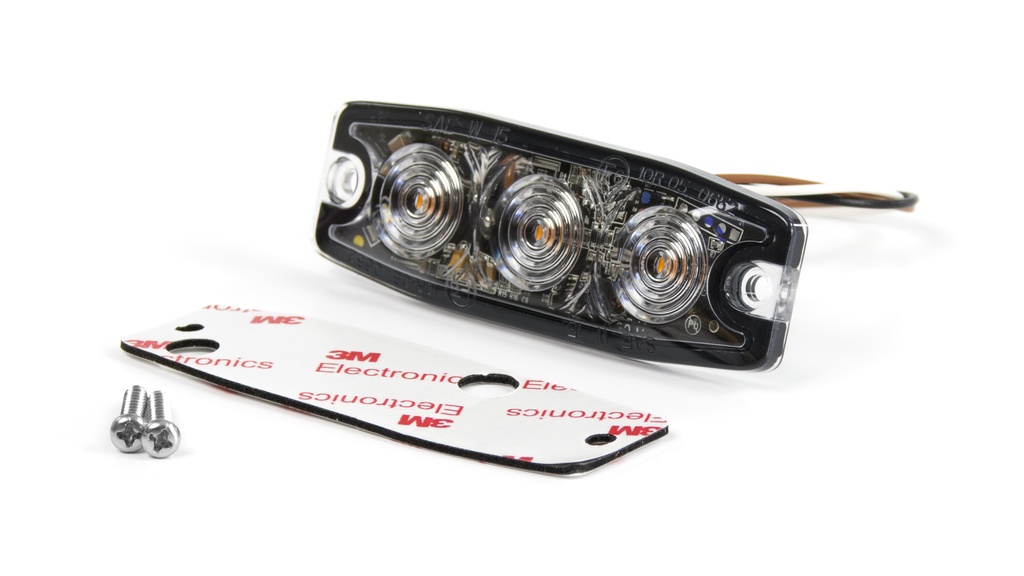 Flitser | LED | 3 LEDs | ultra dun | 12-24V | rood