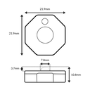 Button-light | LED | set van 4 | 12-24V | blauw