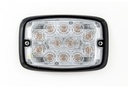 Flitser | LED | 12 LEDs | 12-24V | transparante lens/blauwe LEDs