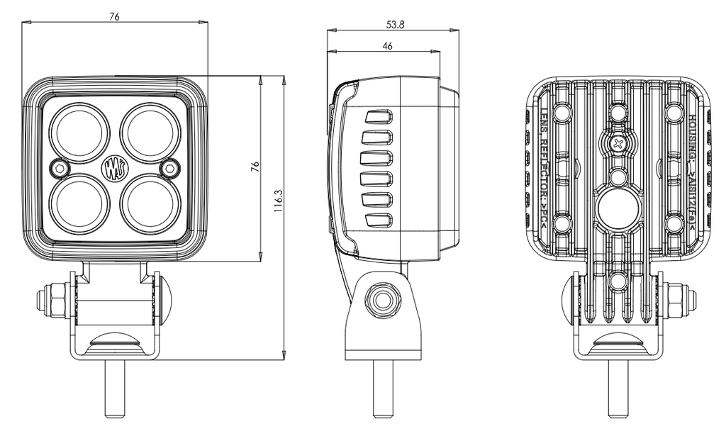 LED Veiligheidslicht | rood | voor vorklift | 12-70V | spot projectie 