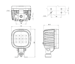 Werklamp | LED | 12-70V | vierkant | 8000 lumen | spot