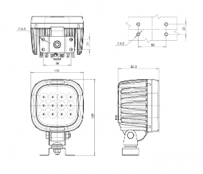 Werklamp | LED | 12-70V | vierkant | 8000 lumen