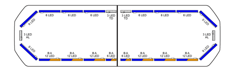 Silverblade LED lichtbalk | 111 cm | basic | blauw | 12V 