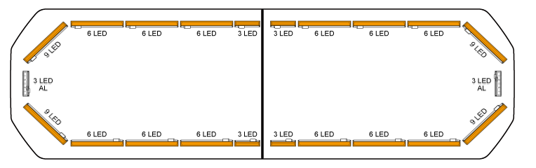 Silverblade LED lichtbalk | 111 cm | basic | oranje | 12V 