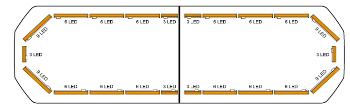 Silverblade LED lichtbalk | 111 cm | basic | oranje | 12V 