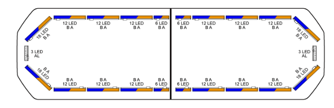 Silverblade LED lichtbalk | 111 cm | basic | blauw/oranje | 12V 