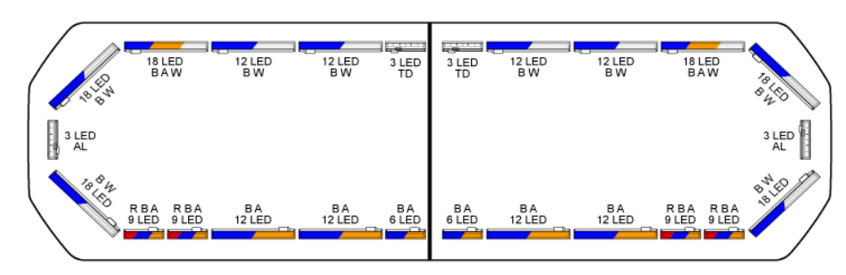 Silverblade LED lichtbalk | 111 cm | full option | blauw | 12V 