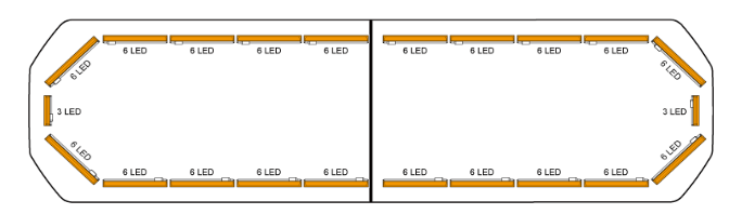 Silverblade LED lichtbalk | 124 cm | basic | oranje | 12V