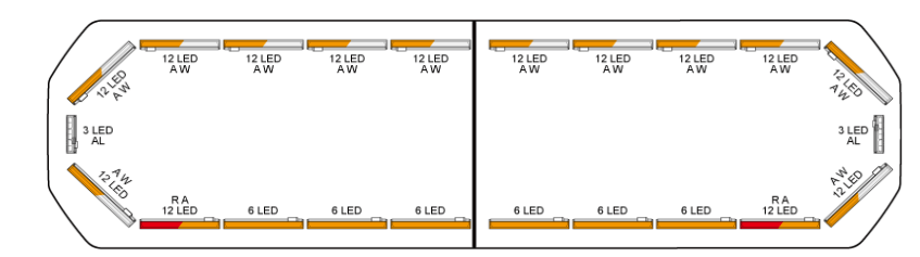 Silverblade LED lichtbalk | 124 cm | full option | oranje | 12V