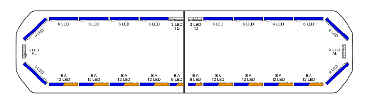 Silverblade LED lichtbalk | 136 cm | basic | blauw | 12V