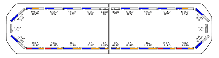 Silverblade LED lichtbalk | 136 cm | full option | blauw | 12V 