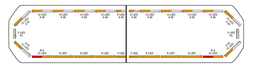 Silverblade LED lichtbalk | 136 cm | full option | oranje | 12V