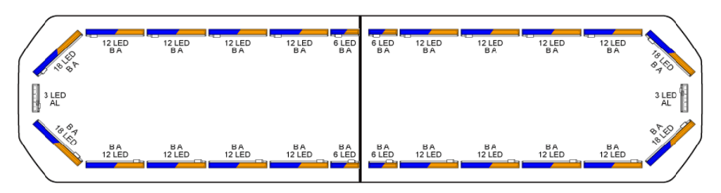 Silverblade LED lichtbalk | 136 cm | basic | blauw/oranje | 12V