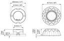 Flitser | rond | LED | 3 LEDs | 12-24V | blauw