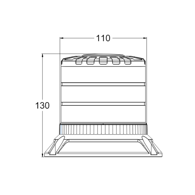 Zwaailicht | LED | 3 puntsbevestiging | 12-24V | oranje
