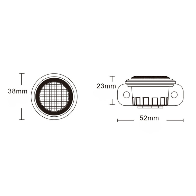 LED Flitser | rond | 3 LEDs | 12-24V | oranje 