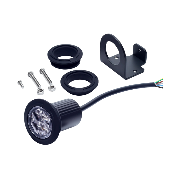 LED Flitser | rond |  4 LEDs | 12-24V | blauw