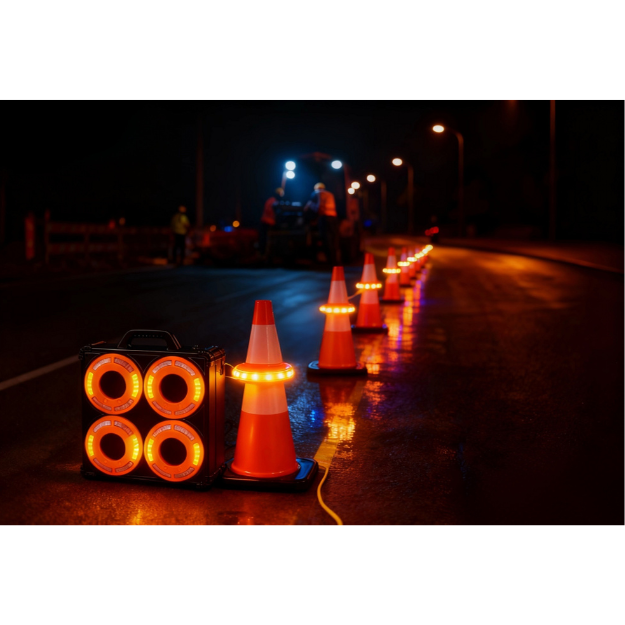 CONEFLARE6 koffer | oranje/blauw/rood/groen | magnetisch | op batterij 