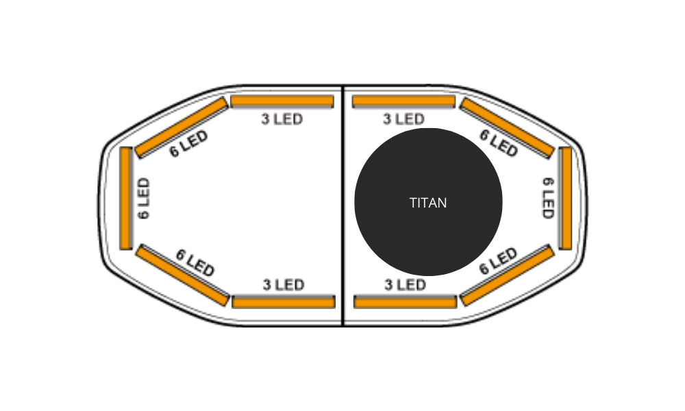 Raiden LED lichtbalk | 61 cm | dakconnector | oranje