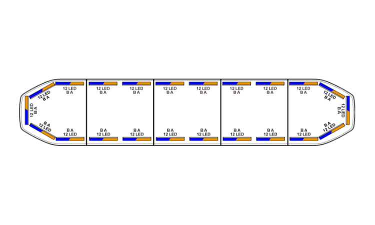 Raiden LED lichtbalk | 152 cm | blauw/oranje