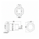 Druktoets | 12mm | latching | blauw