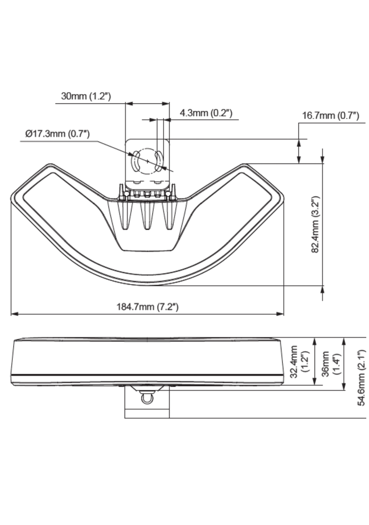 Boemerang | 2x9 LEDs | 12/24V | blauw