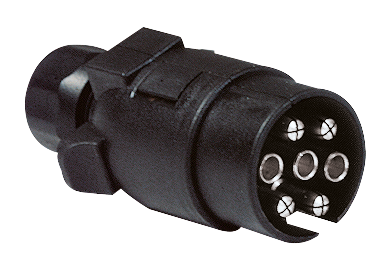 Fiche 7 pôles | PVC | 12V | contacts en inox