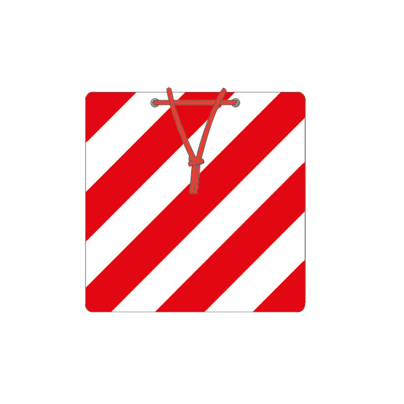 Panel for protruding loads | red/white | 280x280 mm