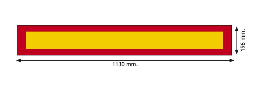 Paneel voor aanhangwagen | rood/geel | reflecterend | 1130x196 mm
