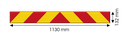 Paneel voor vrachtwagen | rood/geel | reflecterend | 1130x132 mm