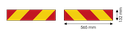 Paneel voor vrachtwagen | rood/geel | reflecterend | 2 stuks | 565x132 mm
