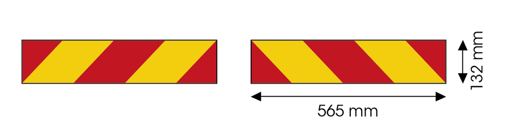 Adhesivo para camión | rojo/amarillo | 2 piezas | 565x132 mm