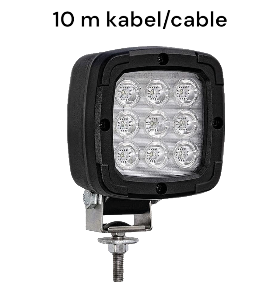 Werklamp | LED | 12/50V | vierkant | 1600 lumen | 10m kabel