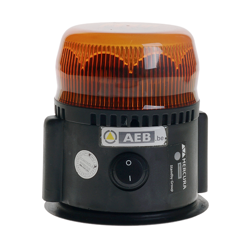 Flitslicht | LED | roterend | magneet | batterij | oranje