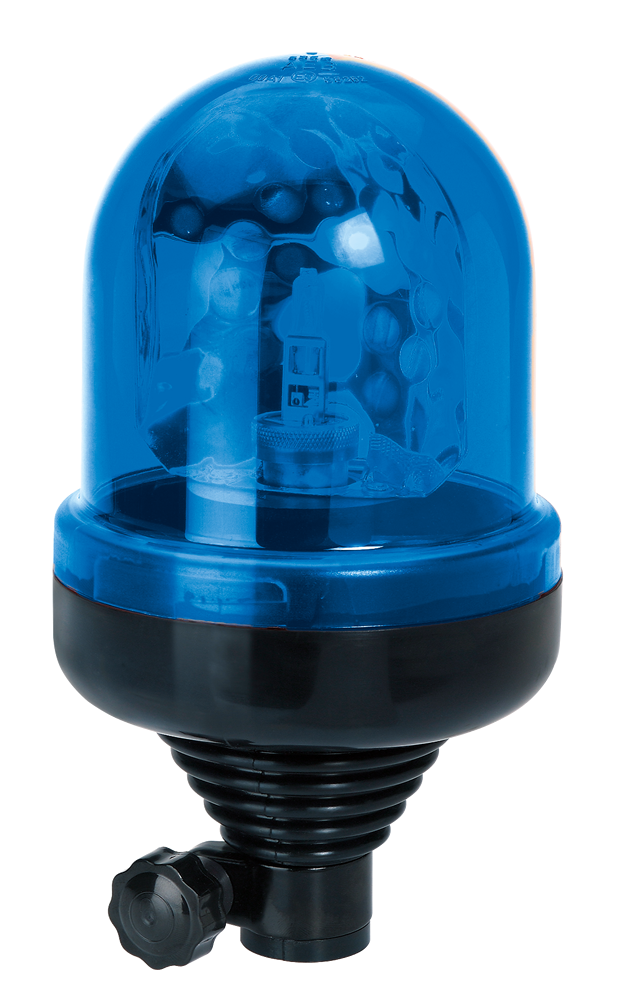 Rotating beacon | flex. tube mounting | 12V | blue