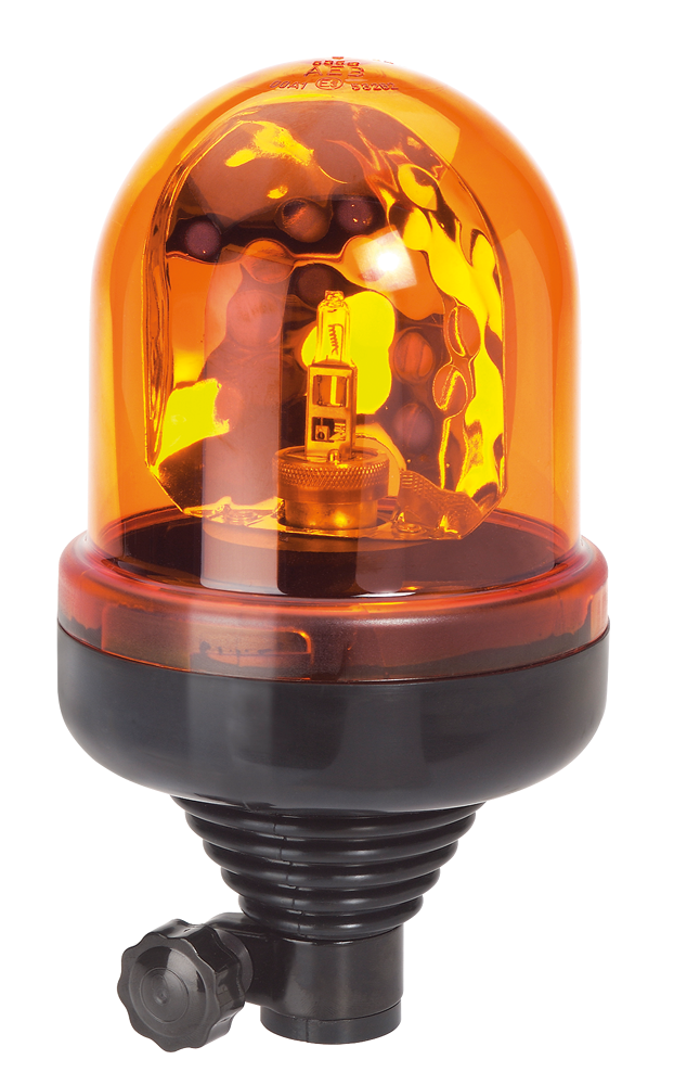 Rotating beacon | flex. tube mounting | 12V | amber