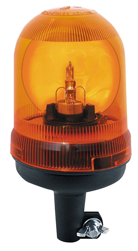 Rotating beacon | flex. tube mounting | 12V | amber