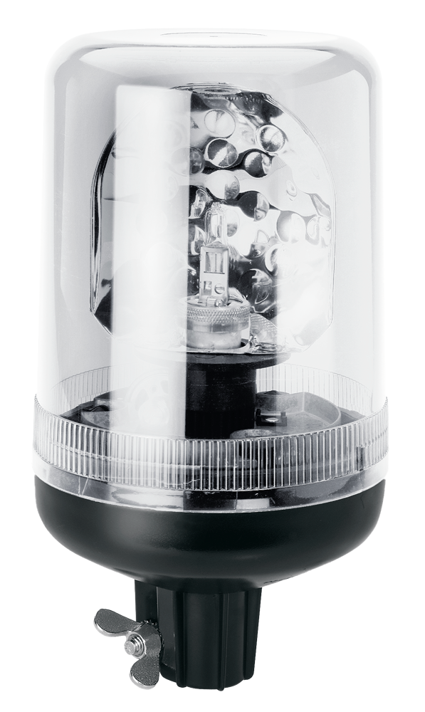 Gyrophare | fixation sur tube | 12V | blanc
