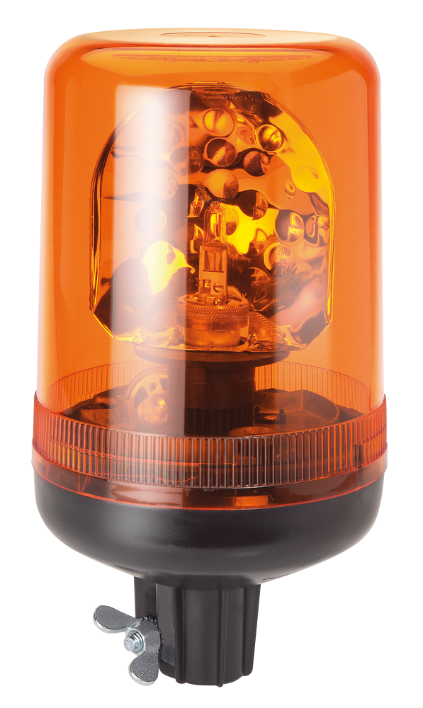 Rotating beacon | tube mounting | 12V | amber