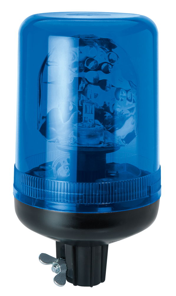 Baliza giratoria | montaje en tubo | 24V | azul