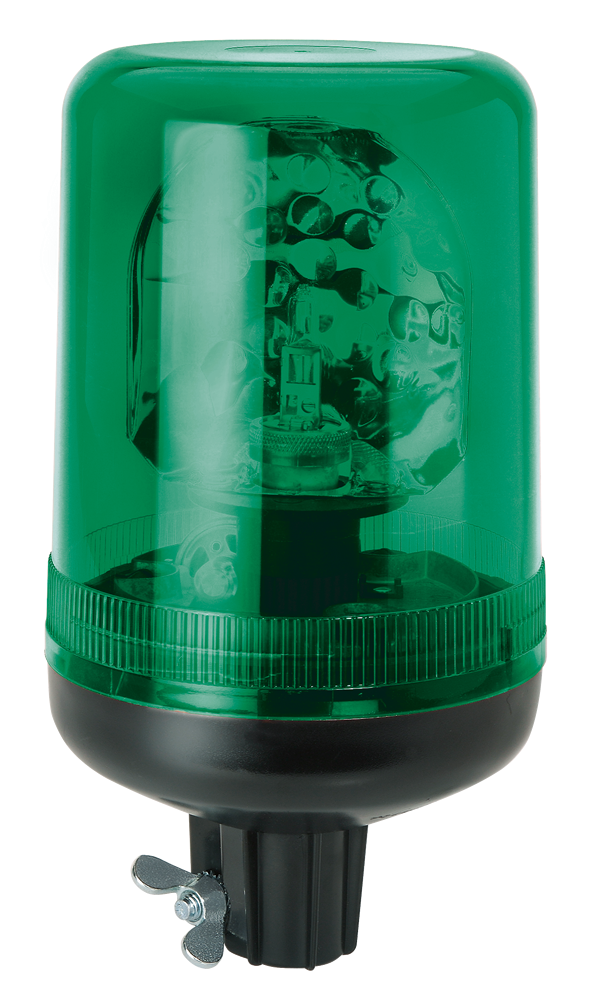 Gyrophare | fixation sur tube | 24V | vert