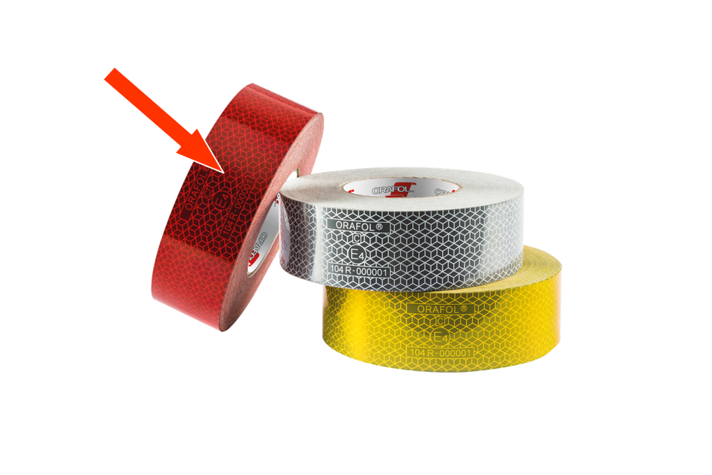 Reflective tape for rigid surface | red
