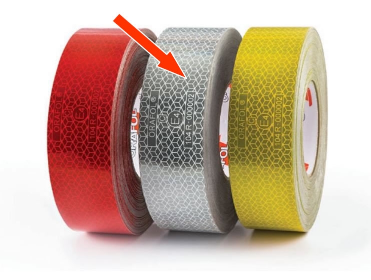 Reflective tape for canvas surface | white