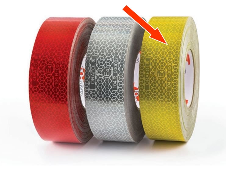 Reflective tape for canvas surface | yellow